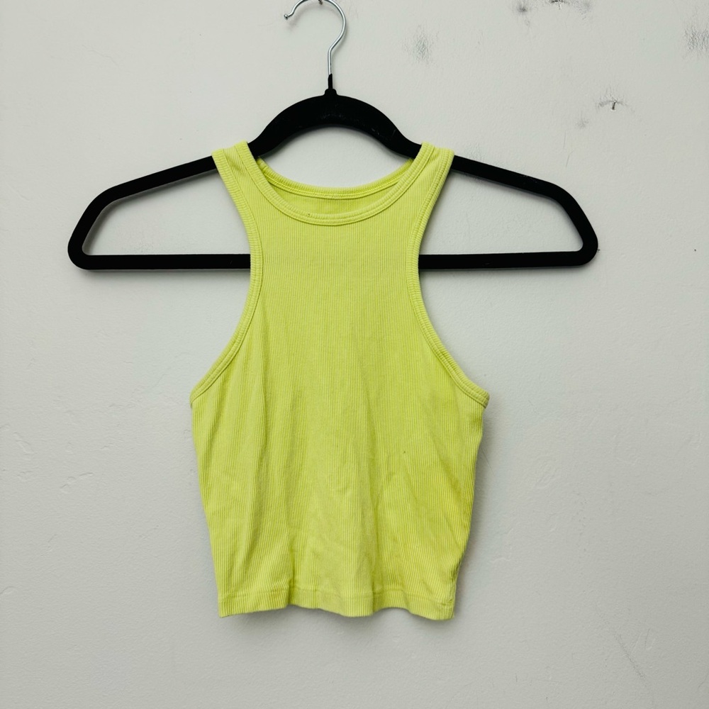 Lululemon LA Front Racer Crop Tank - Lemon Vibe active work out woman’s 4